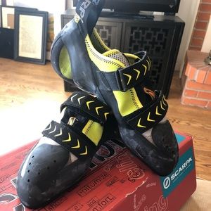 Scarpa Vapor V climbing shoes.